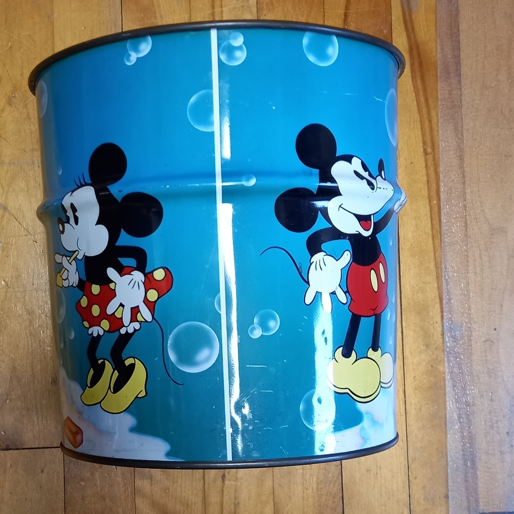 Rare Vintage Walt Disney Mickey Minnie Mouse Metal Bucket - Picture 2 of 12